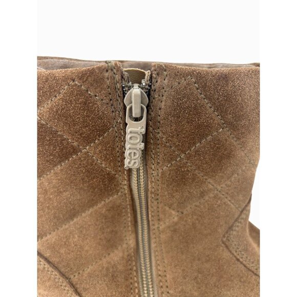 TOTES QUILTED TAN SUEDE LEATHER MEN'S SHORT BOOTS - 13 - Picture 8 of 8